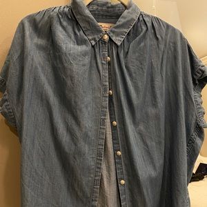 Madewell Button Up Denim Light Weight Shirt
